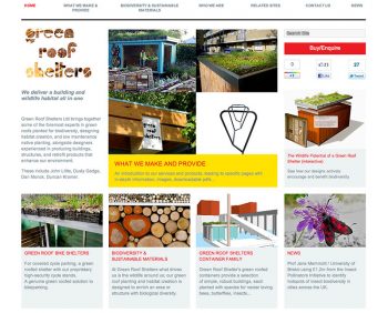 Green Roof Shelters website design